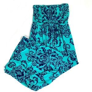 🌺 3/$20 Hawaiian Strapless Maxi Dress Size L